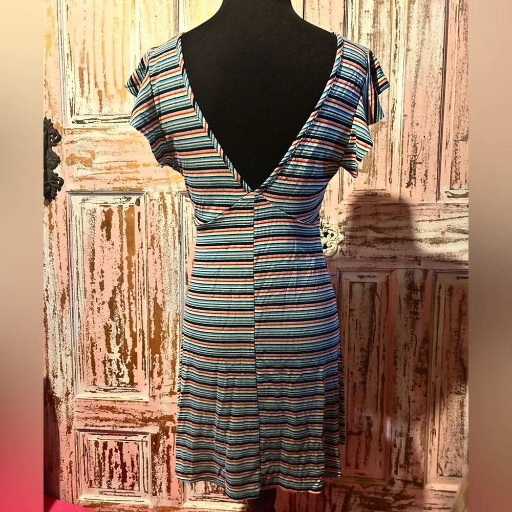 Wild Fable Striped V-Neck Mini Dress - Picture 5 of 9